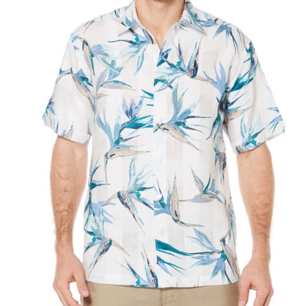 NEW! Cubavera 100% LINEN ALLOVER TROPICAL SHIRT
